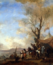 212/wouwerman, philips - cavalrymen halted at a sutler's booth